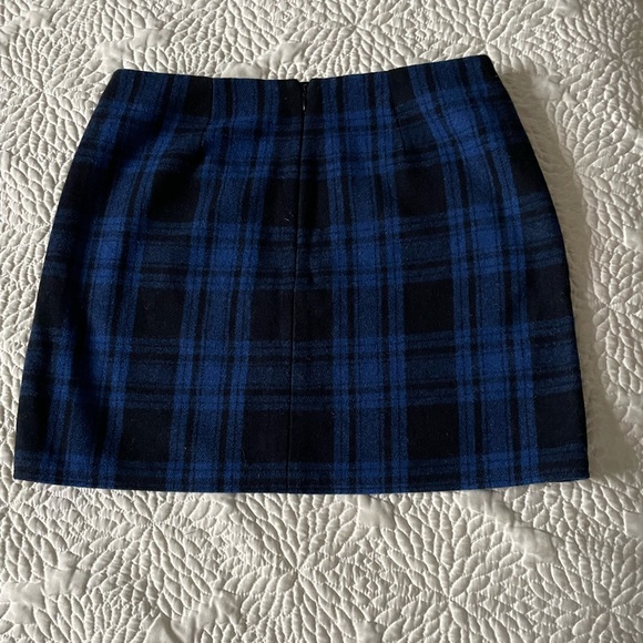Plaid Wool Mini Skirt black blue Gap - Picture 3 of 5